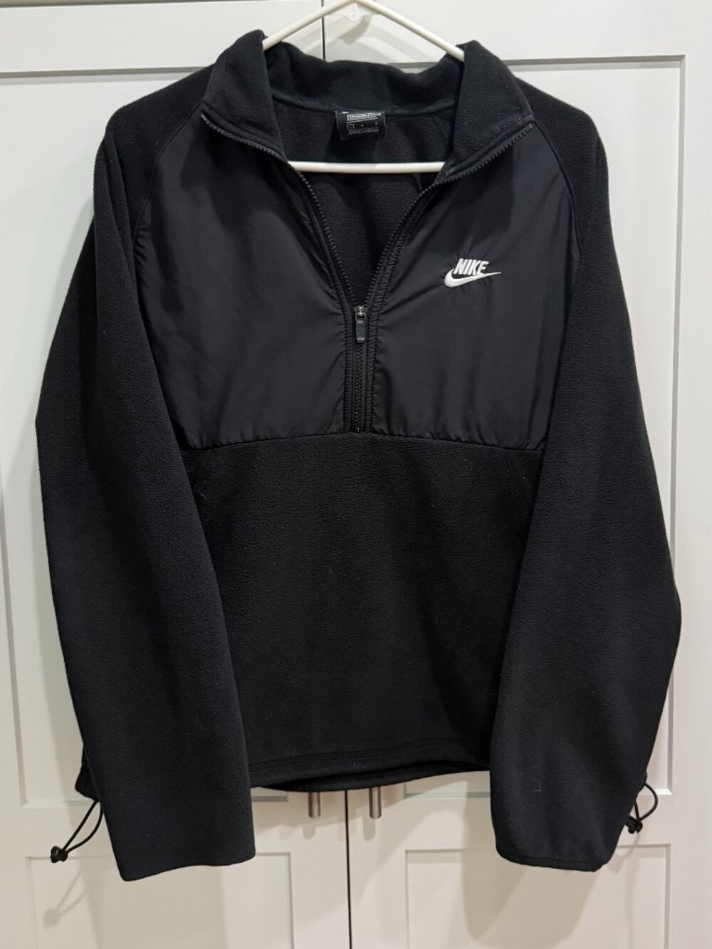 Nike Men's 3/4 Long Sleeve Jacket Zip, L, 2 Side Pockets, Draw Cord Hem, Black
